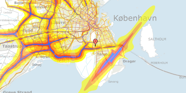 Trafikstøjkort på Edvard Thomsens Vej 17, st. tv, 2300 København S