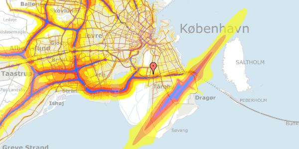 Trafikstøjkort på Edvard Thomsens Vej 83, st. th, 2300 København S