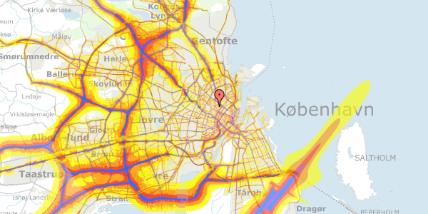 Trafikstøjkort på Egegade 14, 5. th, 2200 København N