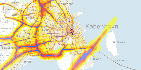 Trafikstøjkort på Egilsgade 19, 2. th, 2300 København S