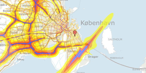 Trafikstøjkort på Elbagade 5, 4. th, 2300 København S