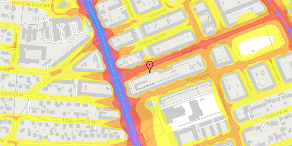 Trafikstøjkort på Elbagade 12, 4. th, 2300 København S