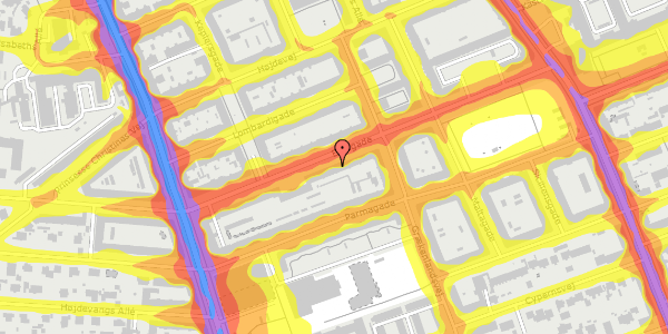 Trafikstøjkort på Elbagade 26, 1. th, 2300 København S