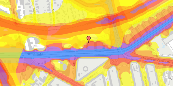 Trafikstøjkort på Ellebjergvej 28, st. mf, 2450 København SV