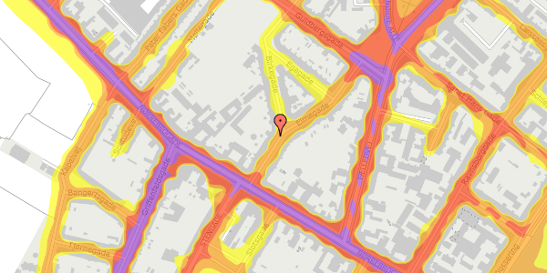 Trafikstøjkort på Elmegade 13, kl. th, 2200 København N