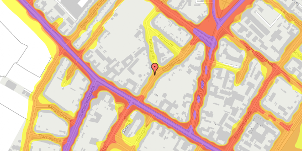 Trafikstøjkort på Elmegade 13, 2. th, 2200 København N