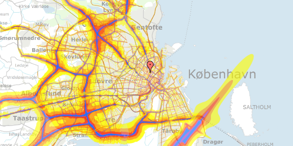 Trafikstøjkort på Elmegade 15, kl. 1, 2200 København N