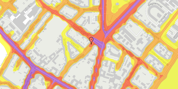 Trafikstøjkort på Elmegade 25, kl. , 2200 København N