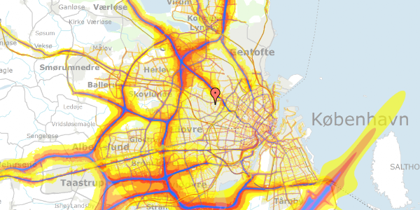 Trafikstøjkort på Elmelundevej 22, 1. tv, 2700 Brønshøj