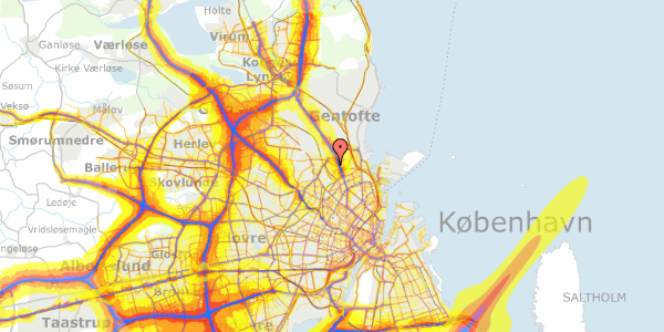 Trafikstøjkort på Emdrup Banke 23, 2100 København Ø