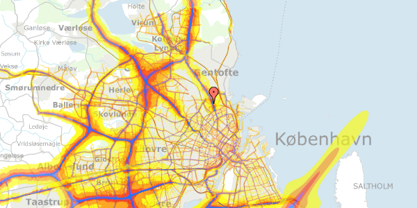 Trafikstøjkort på Emdrup Banke 37, 2100 København Ø