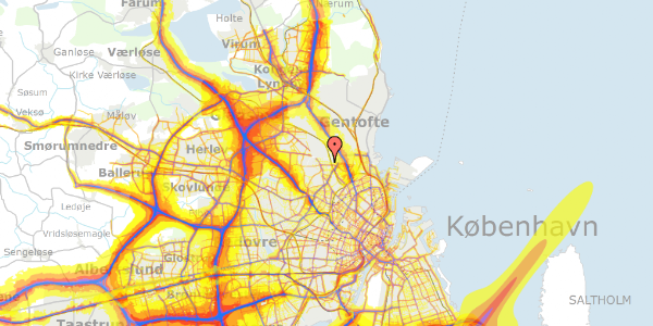 Trafikstøjkort på Emdrup Engvej 14, 2400 København NV