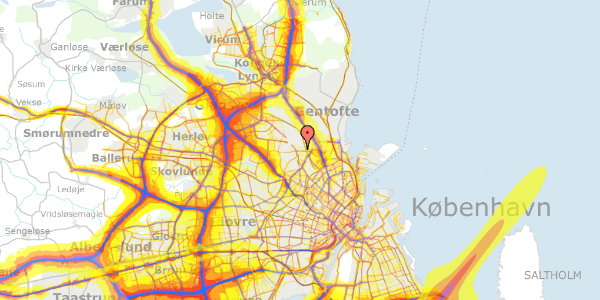 Trafikstøjkort på Emdrupgårdsvej 8, 2400 København NV