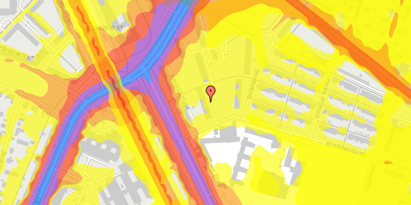 Trafikstøjkort på Emdrup Huse 25, 1. th, 2100 København Ø