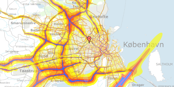 Trafikstøjkort på Enebærvej 6, 2400 København NV