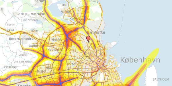 Trafikstøjkort på Engblommevej 13, 2400 København NV