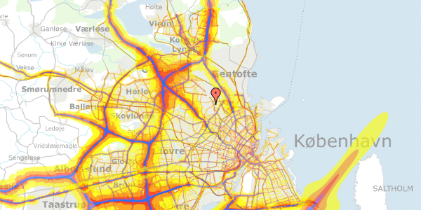 Trafikstøjkort på Engblommevej 52, 2400 København NV