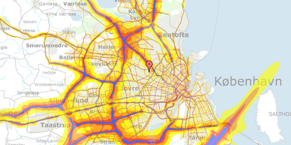 Trafikstøjkort på Engelholmvej 14, 2700 Brønshøj