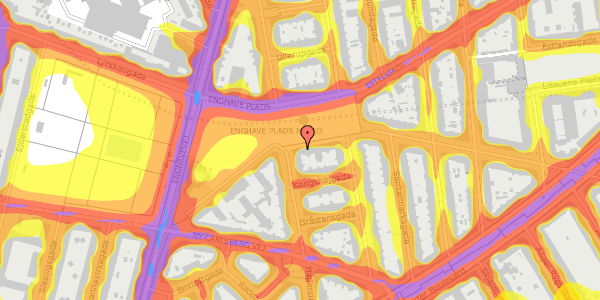 Trafikstøjkort på Enghave Plads 11, 1. tv, 1670 København V