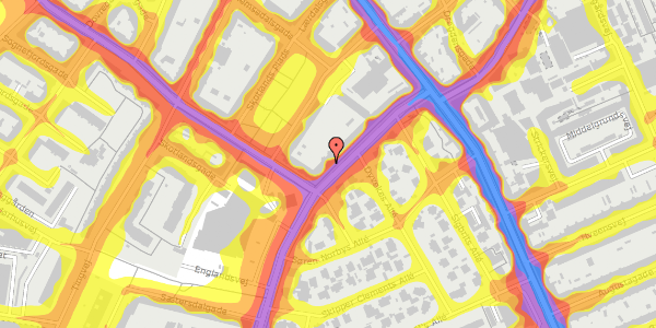 Trafikstøjkort på Englandsvej 12C, st. th, 2300 København S