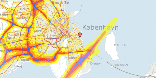 Trafikstøjkort på Engvej 13D, st. tv, 2300 København S