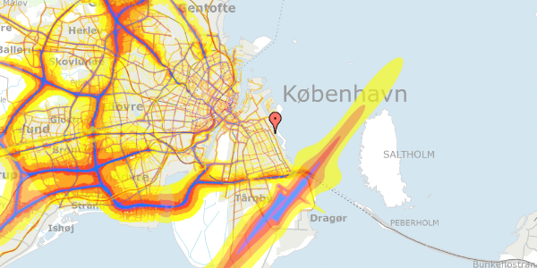 Trafikstøjkort på Engvej 13K, 1. tv, 2300 København S