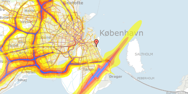 Trafikstøjkort på Engvej 16, 2300 København S