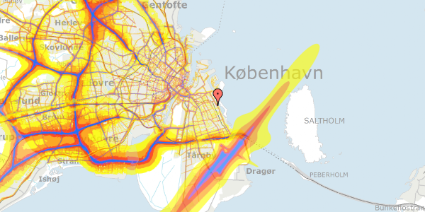 Trafikstøjkort på Engvej 36A, 2300 København S