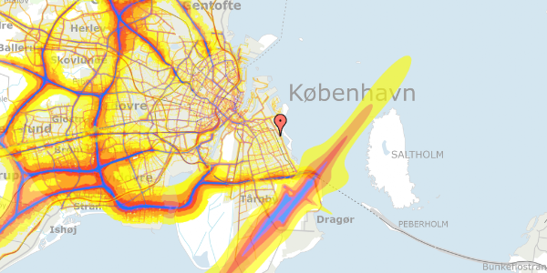 Trafikstøjkort på Engvej 42, 2300 København S