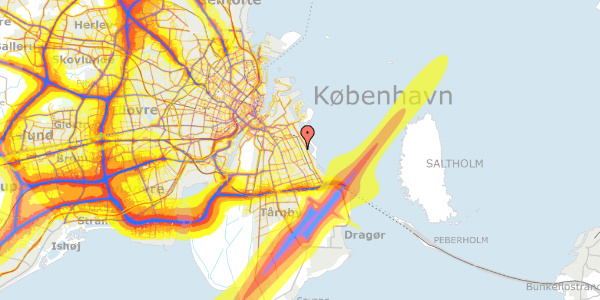 Trafikstøjkort på Engvej 69B, 2300 København S