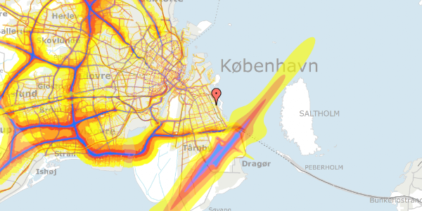 Trafikstøjkort på Engvej 100, 2300 København S