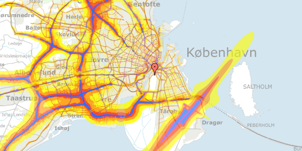 Trafikstøjkort på Erik Eriksens Gade 2, 1. th, 2300 København S