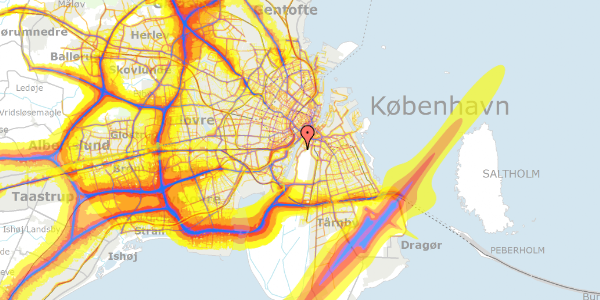 Trafikstøjkort på Erik Eriksens Gade 9, 1. tv, 2300 København S