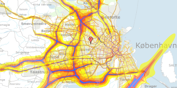 Trafikstøjkort på Eriksholmvej 1, 2720 Vanløse