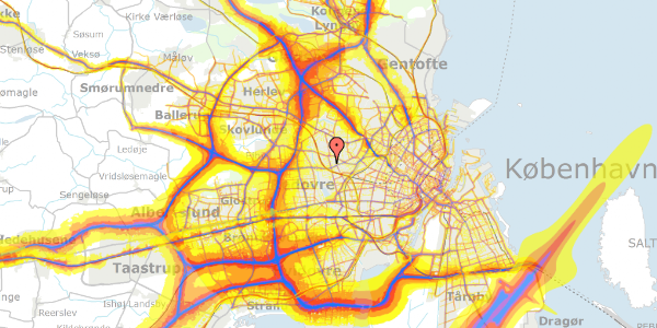 Trafikstøjkort på Eriksholmvej 7, 2720 Vanløse