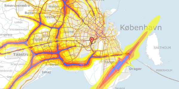 Trafikstøjkort på Ernst Kapers Vej 10, 3. th, 2450 København SV