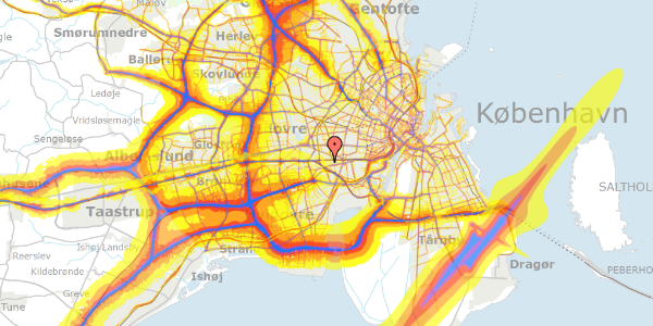 Trafikstøjkort på Eschrichtsvej 52, 2500 Valby