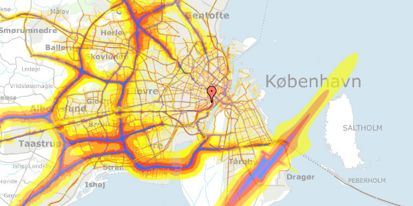 Trafikstøjkort på Eskildsgade 44, 1. , 1657 København V