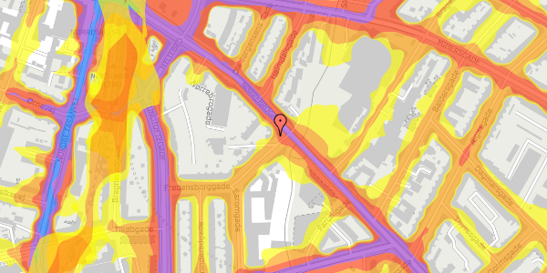 Trafikstøjkort på Esromgade 2, 3. tv, 2200 København N