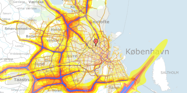 Trafikstøjkort på Esromgade 4C, 3. th, 2200 København N