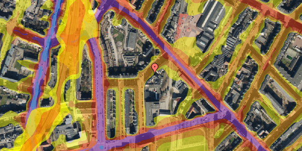 Trafikstøjkort på Esromgade 7, st. th, 2200 København N