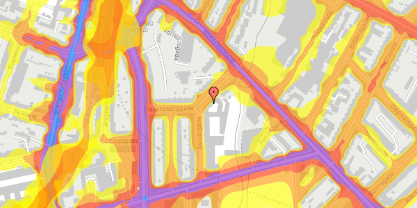 Trafikstøjkort på Esromgade 9, 3. th, 2200 København N