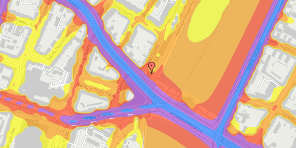 Trafikstøjkort på Ewaldsgade 9, kl. , 2200 København N