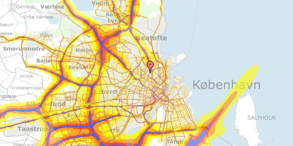 Trafikstøjkort på Fafnersgade 3, 2. th, 2200 København N