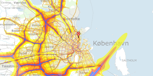 Trafikstøjkort på Faksegade 12, 1. tv, 2100 København Ø