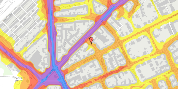 Trafikstøjkort på Faksegade 17, kl. , 2100 København Ø