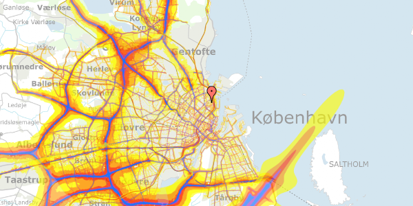 Trafikstøjkort på Faksegade 18, st. th, 2100 København Ø