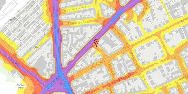 Trafikstøjkort på Faksegade 19, st. tv, 2100 København Ø