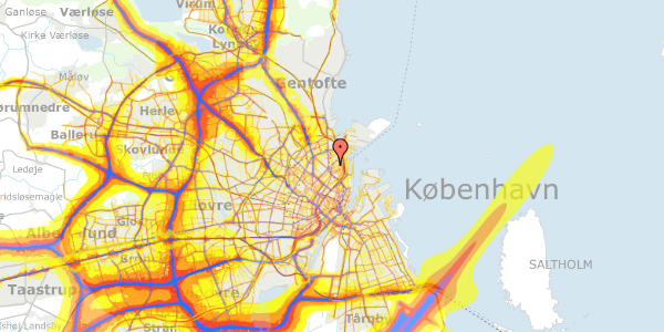 Trafikstøjkort på Faksegade 20, st. th, 2100 København Ø