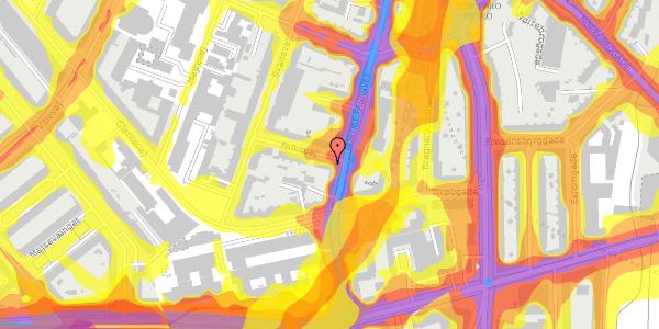 Trafikstøjkort på Falkevej 1, st. , 2400 København NV